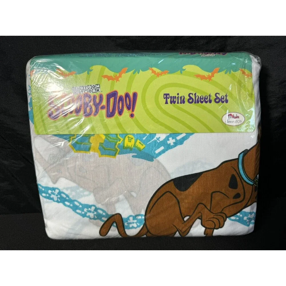 Vintage NEW 1998 Scooby Doo 3PC Twin Sheet Set Cartoon Network